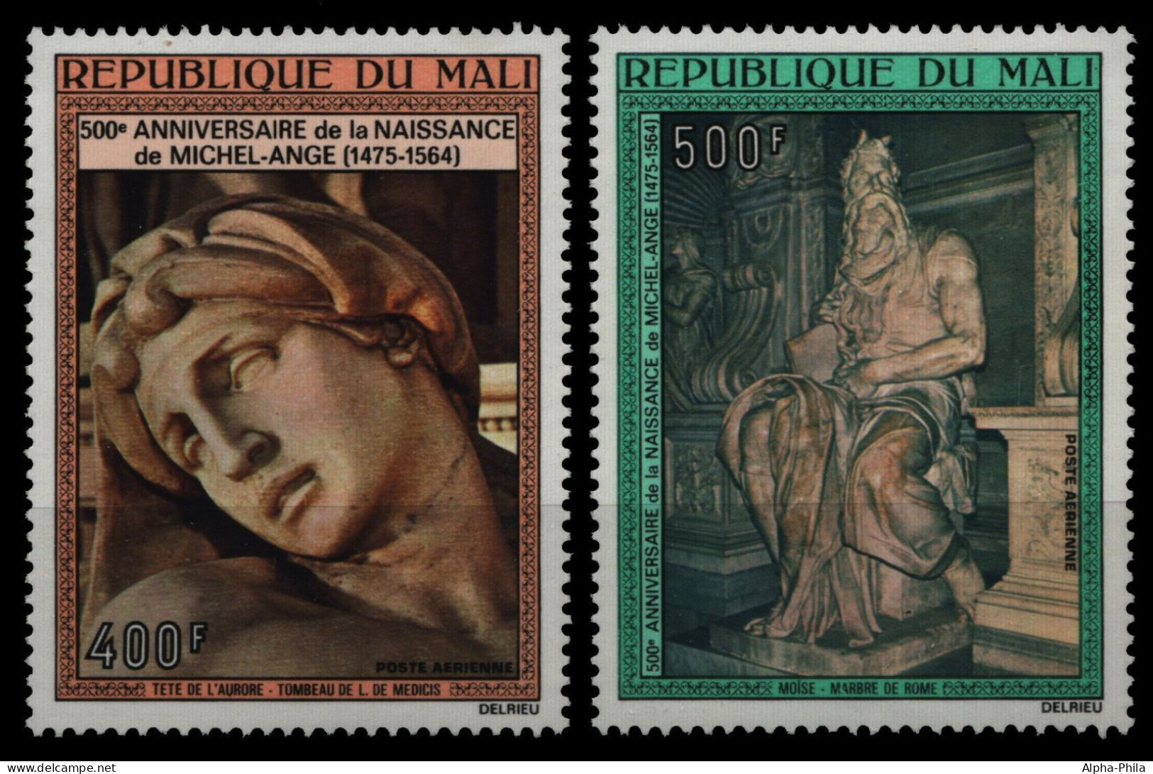 Mali 1975 - Mi-Nr. 480-481 ** - MNH - Michelangelo - Mali (1959-...)