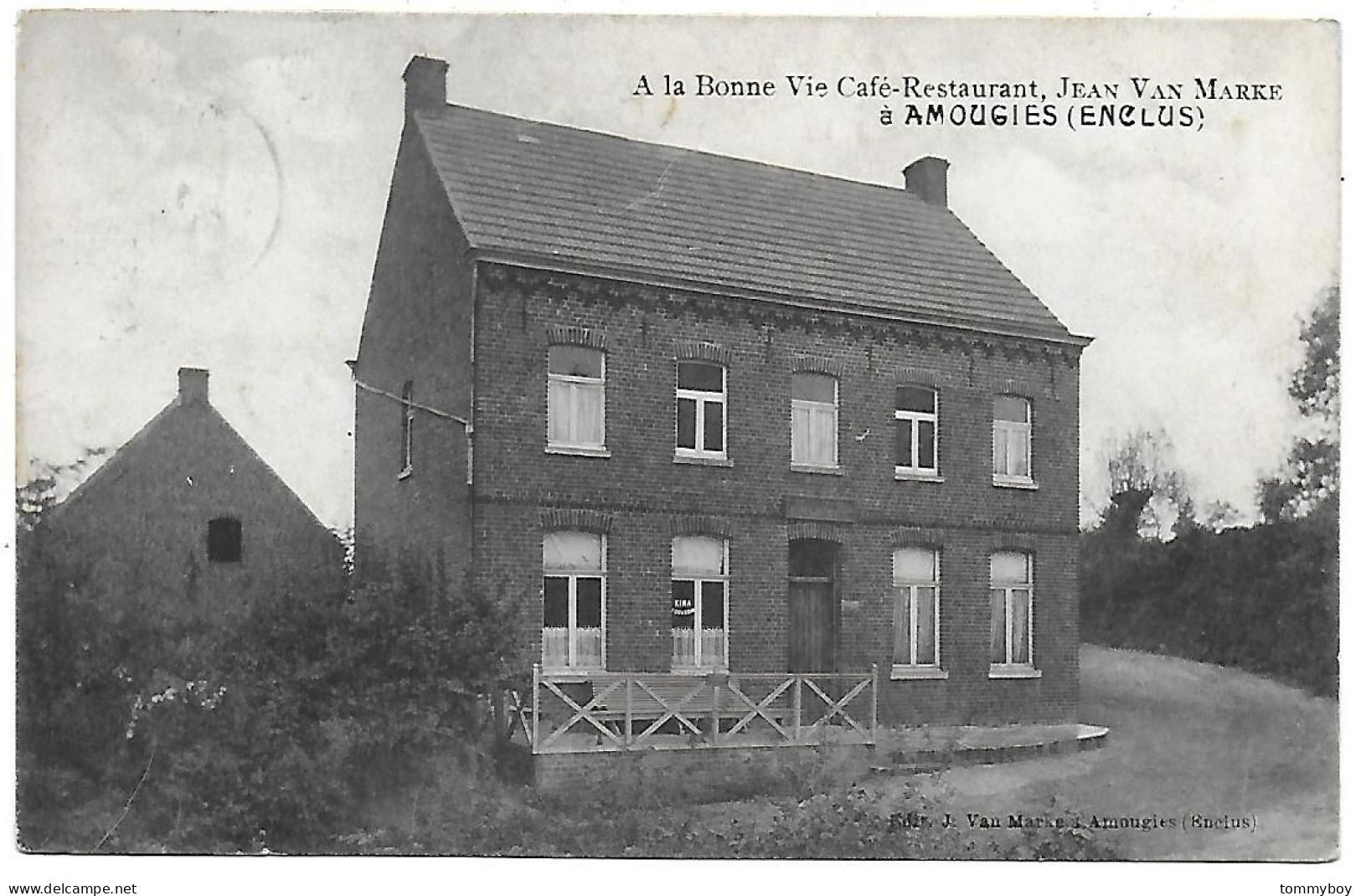 CPA Amougies, A La Bonne Vie, Café-Restaurant, Jean Van Marke - Kluisbergen