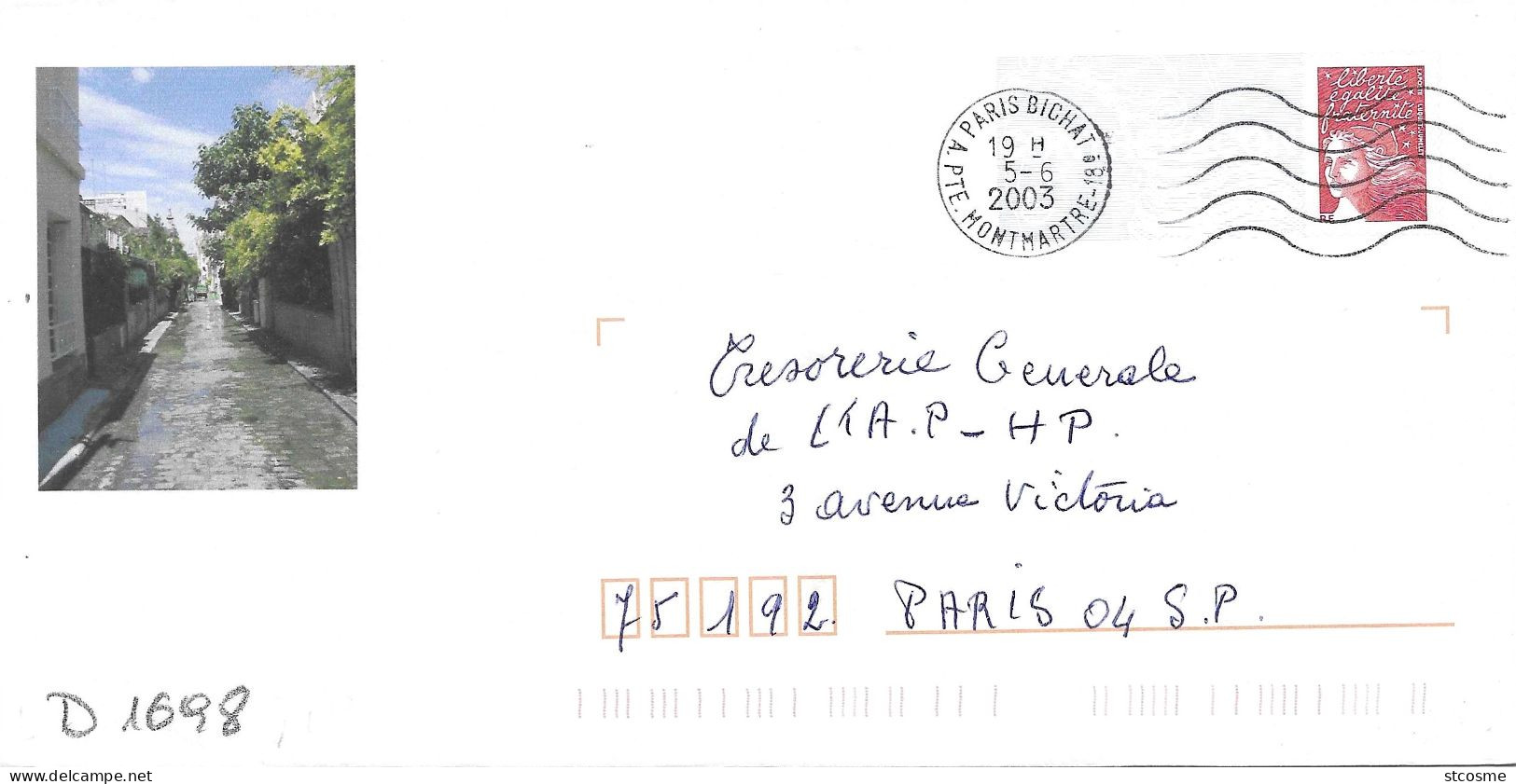 D1698 Entier Postal / Postal Stationnery / PSE - PAP Luquet - Paris Montmartre (75) 809-lot B9K/0201982 - Prêts-à-poster:Overprinting/Luquet