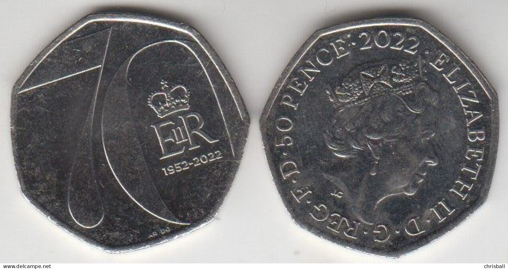 Great Britain UK 50p Coin 2022 Platinum Jubilee Superb Circulated Condition - 50 Pence