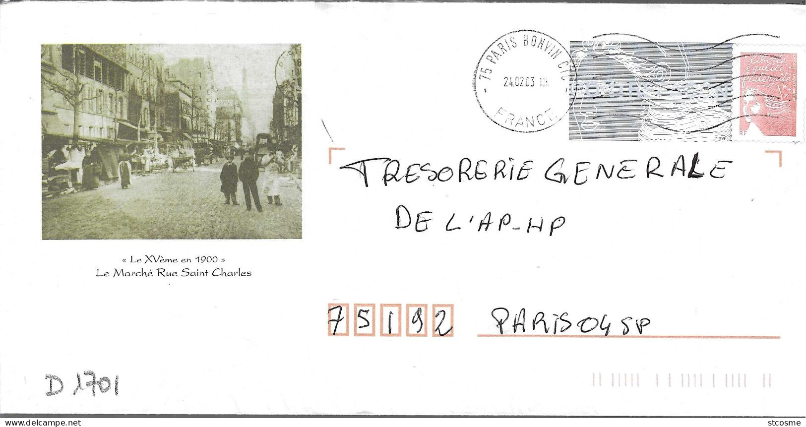 D1701 Entier Postal / Postal Stationnery / PSE - PAP Luquet - Les Marché Rue St Charles En 1900 (75) Lot 244/266944/01 - PAP : Bijwerking /Luquet