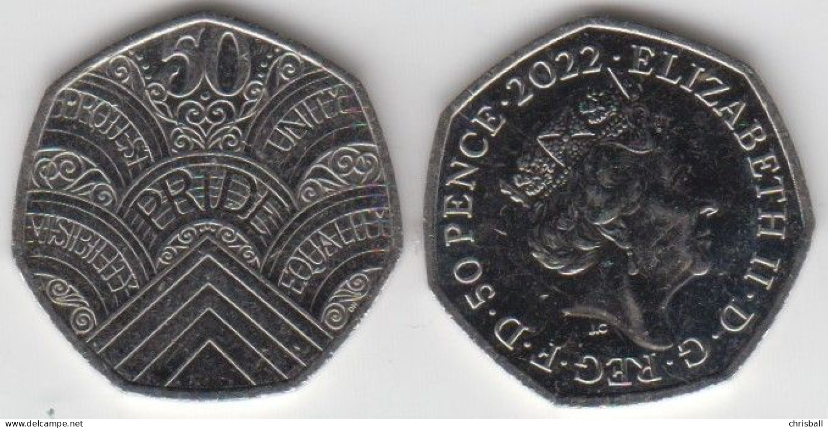 Great Britain UK 50p Coin 2022 Pride Superb Circulated Condition - 50 Pence