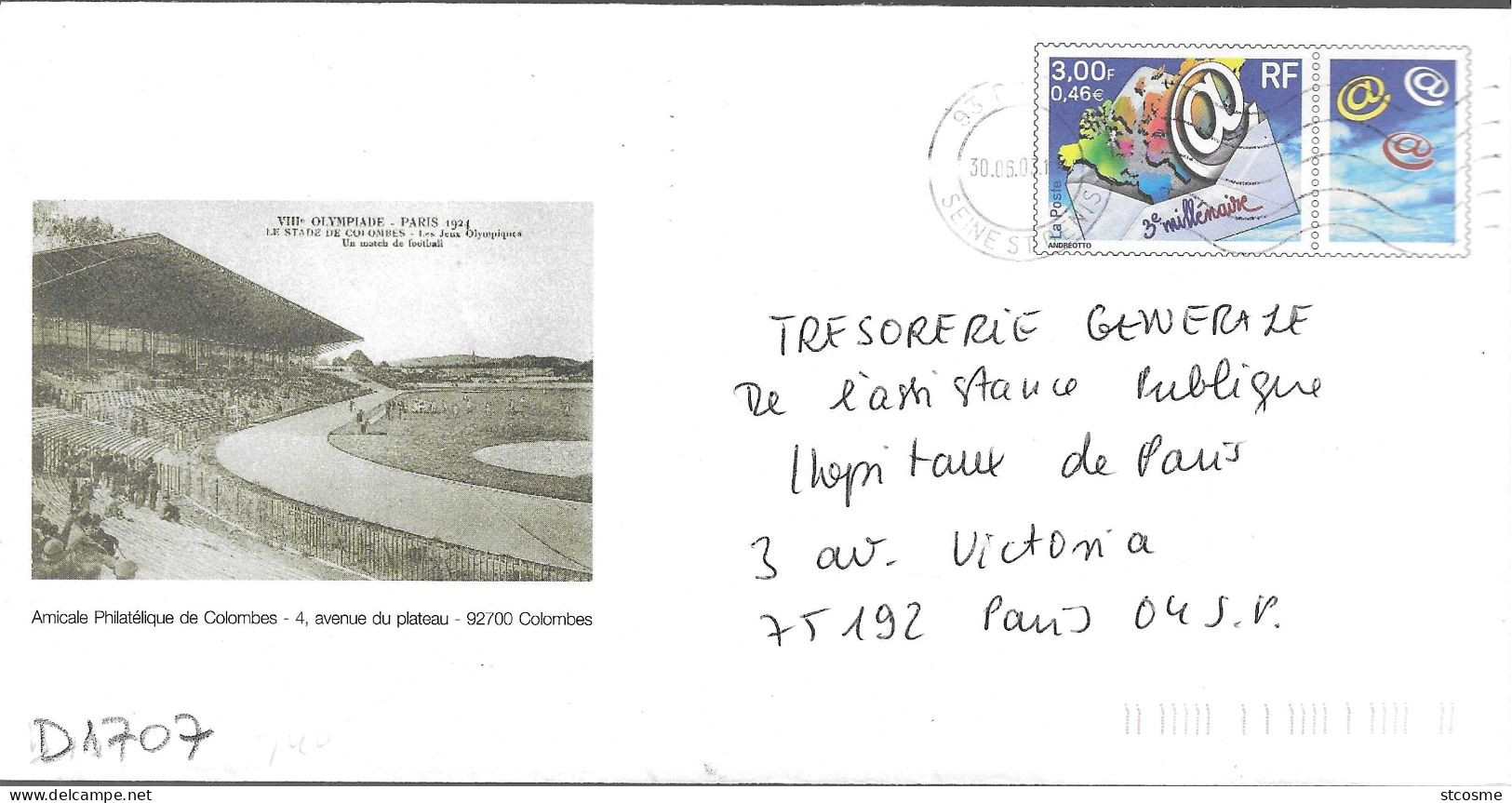 D1707 Entier Postal / Postal Stationnery / PSE - PAP - Jeux Olympiques De Paris 1924 - Le Stade De Colombes - PAP: Sonstige (1995-...)