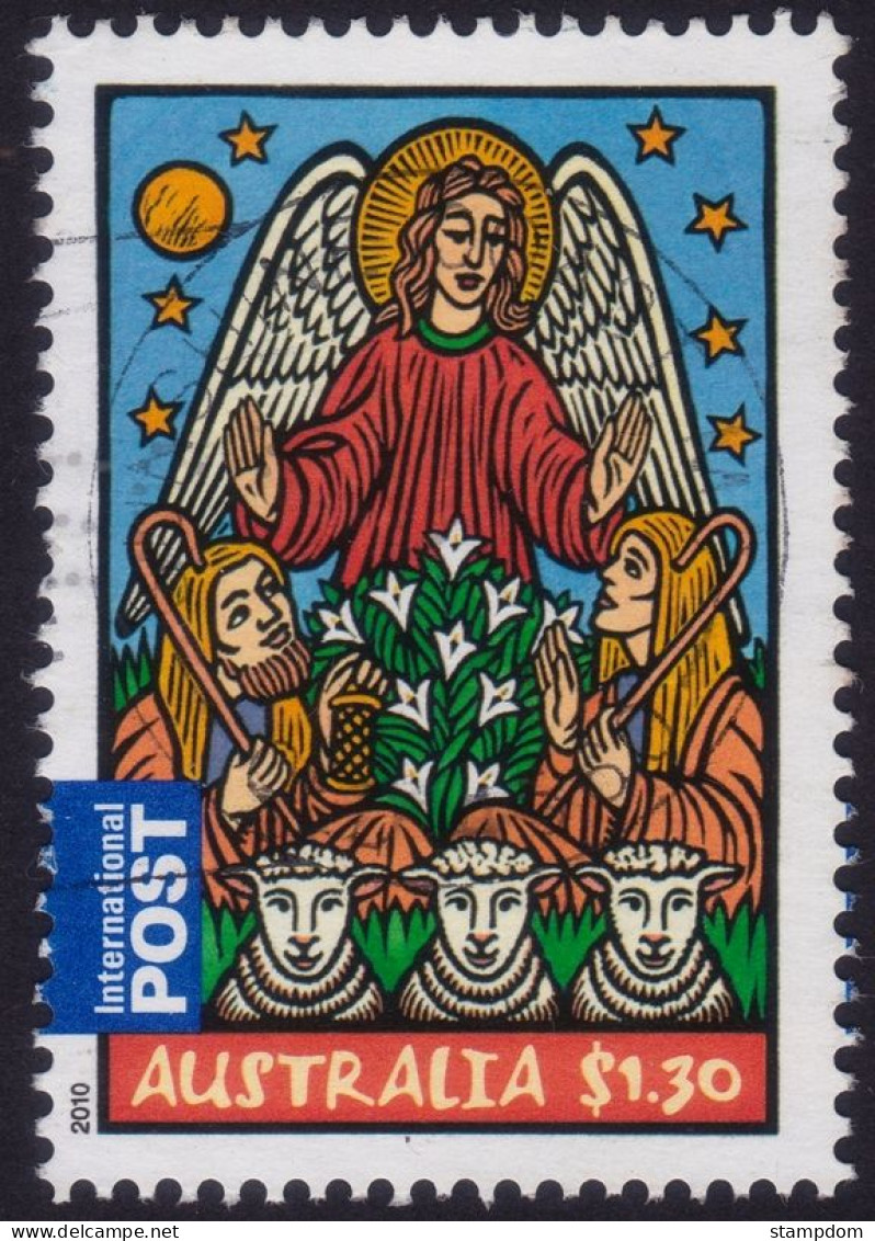 AUSTRALIA 2010 Christmas $1.30 Adoration Of The Shepherds Sc#3388 USED @O518 - Gebraucht