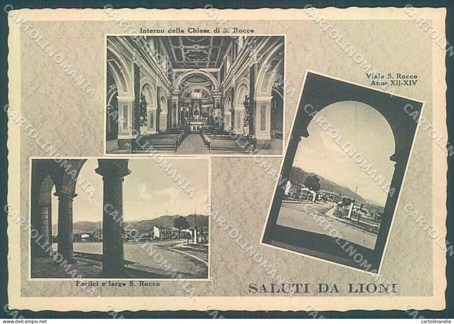 Avellino Lioni Chiesa San Rocco Saluti Da FG Cartolina JK4117 - Avellino