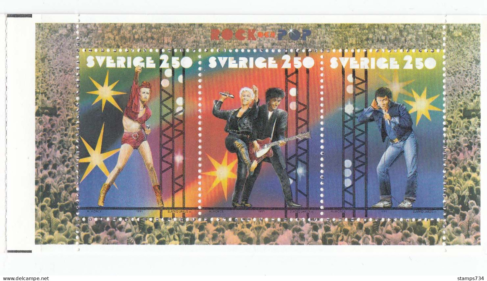 Schweden 1991 - Popmusik, H-Blatt Von MH 163, MNH** - Neufs