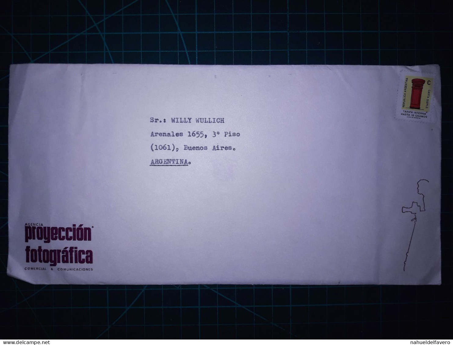 ARGENTINE; Enveloppe De "Agencia Proyeccion Fotografica" Distribuée à Buenos Aires En 1992. - Usados