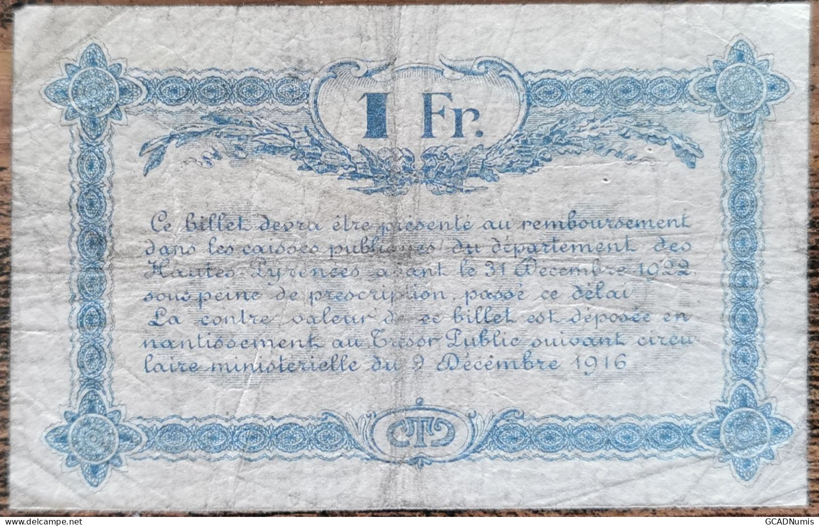 Billet 1 Franc Chambre De Commerce De Tarbes - 1917 - N°137093 - Chamber Of Commerce