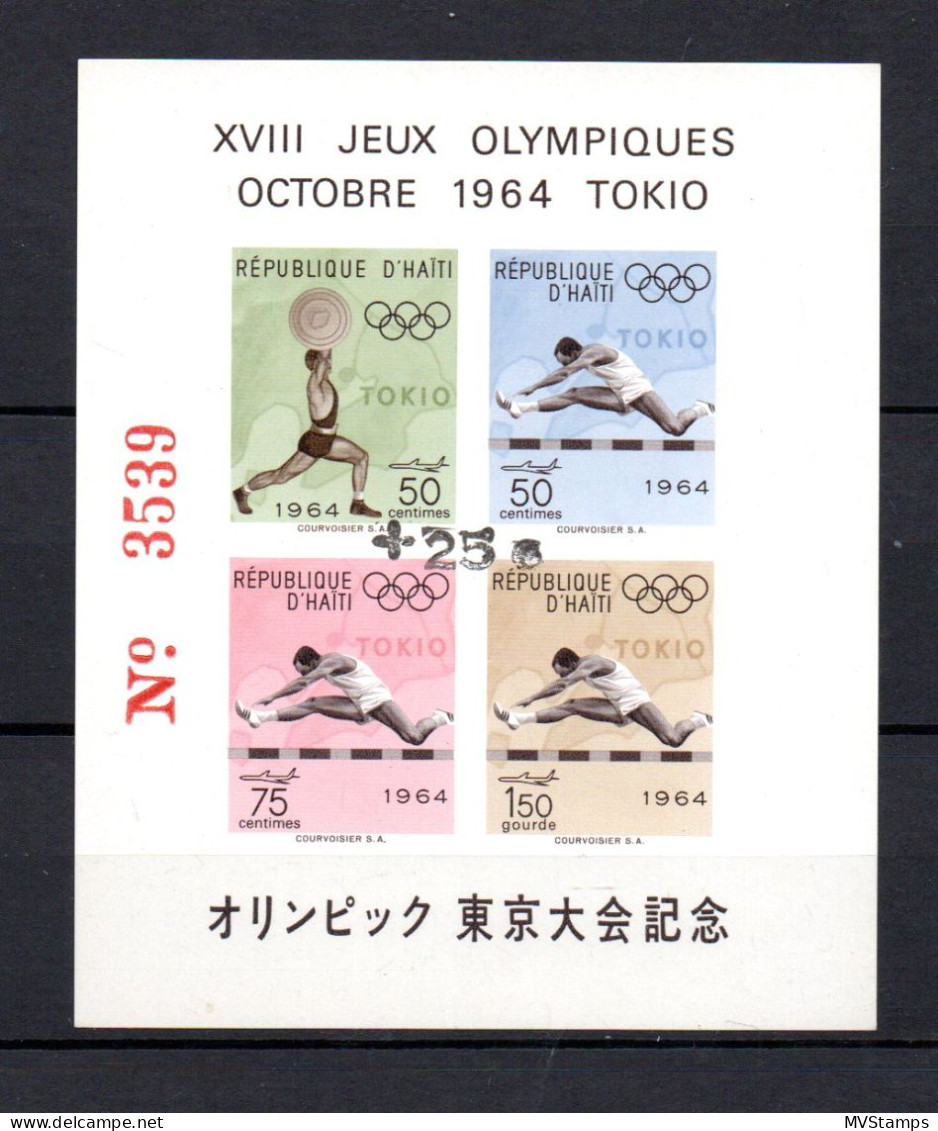 Haiti 1965 Imperved Sheet Olympics Stamps (Michel Block 30) MNH - Haïti