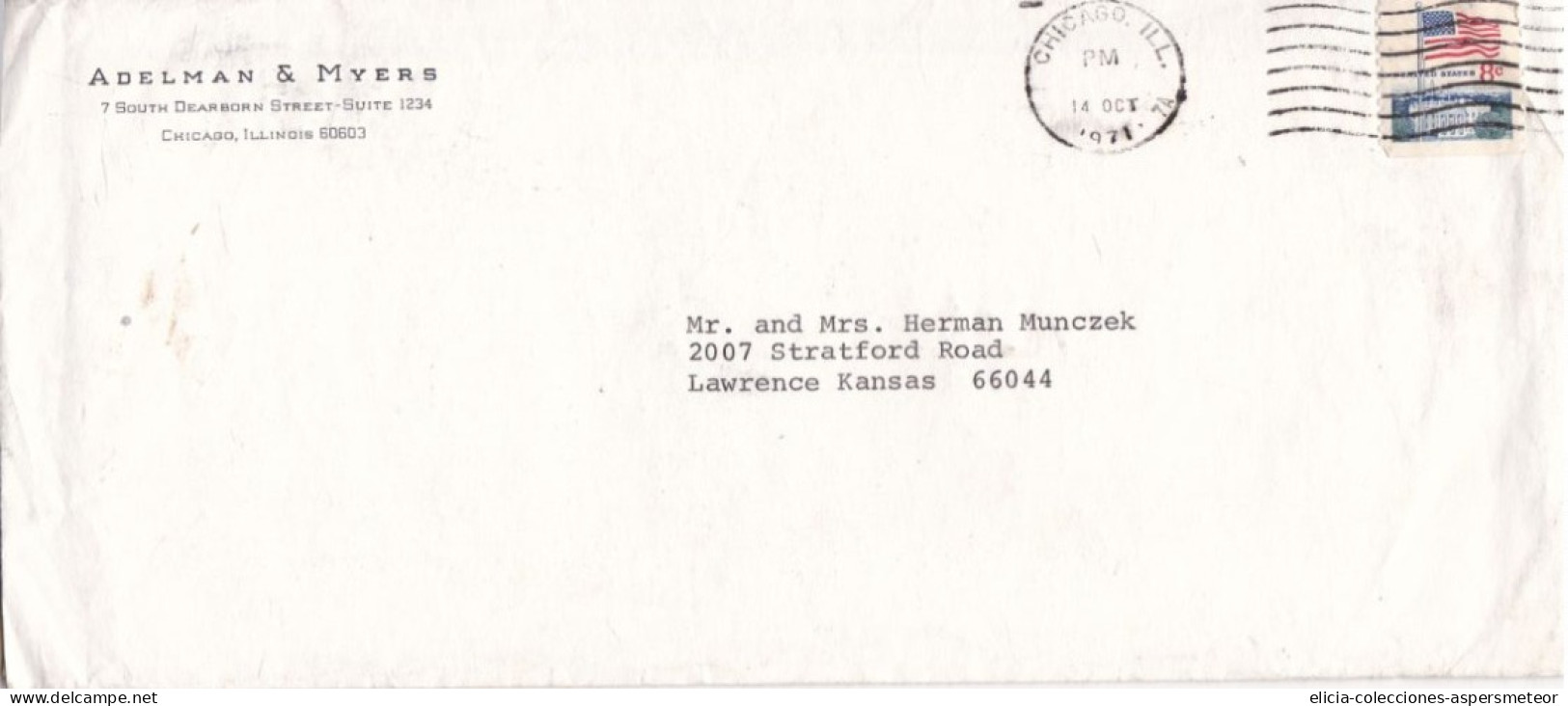 USA - 1971 - Letter - Sent From Illinois To Kansas - Caja 30 - Brieven En Documenten