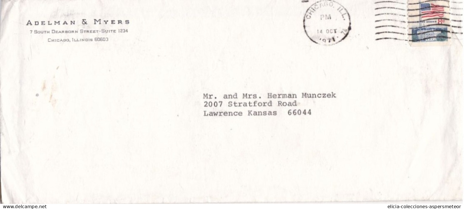 USA - 1971 - Letter - Sent From Illinois To Kansas - Caja 30 - Lettres & Documents
