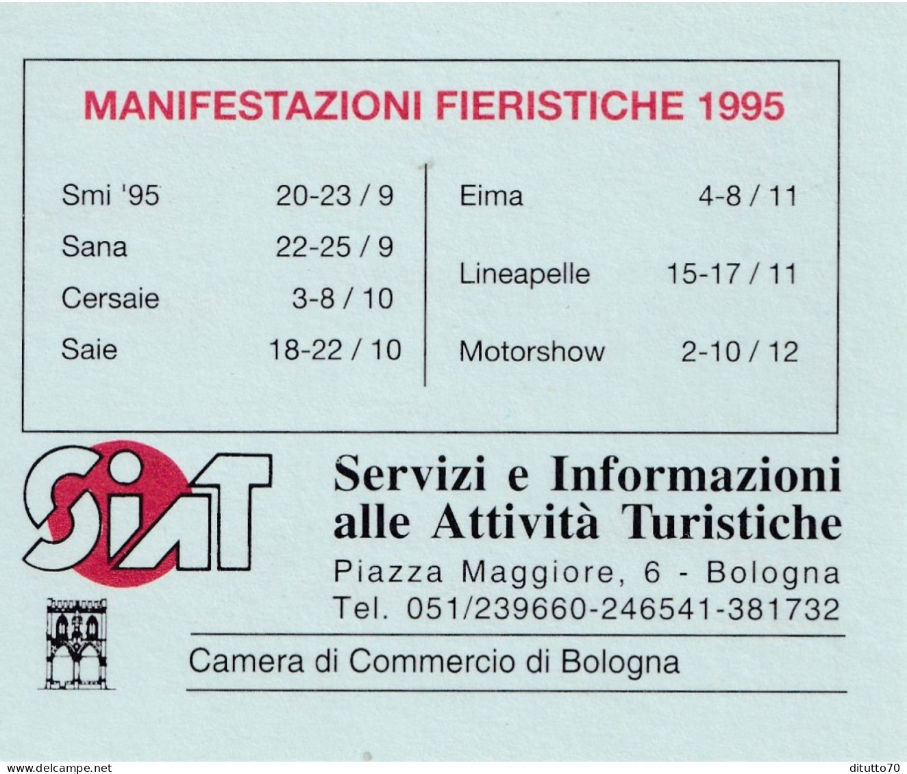 Calendarietto - Siat - Bologna - Anno 1995 - Small : 1991-00