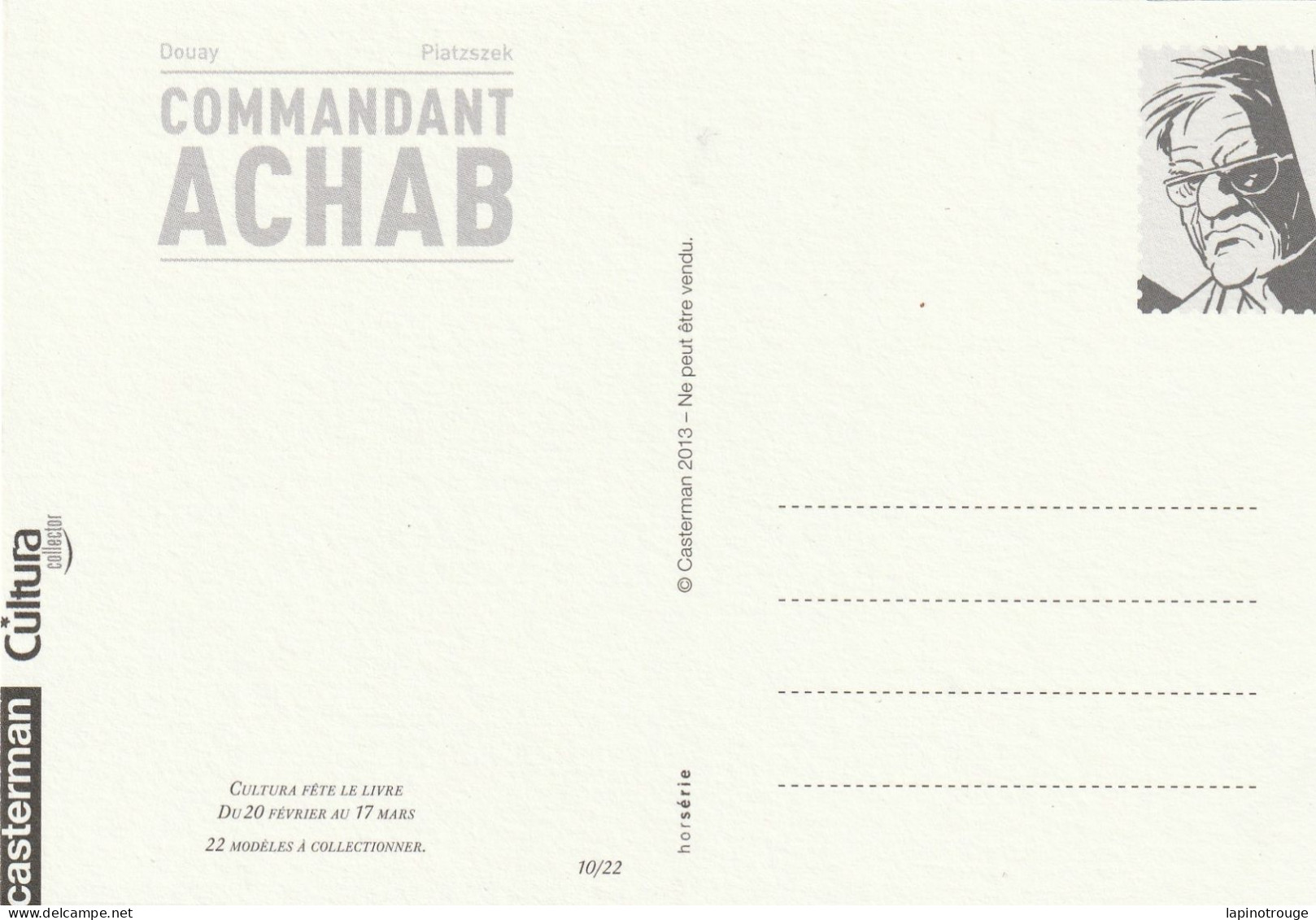 Carte Postale DOUAY Commandant Achab (Cultura Casterman 2013 - Cartes Postales