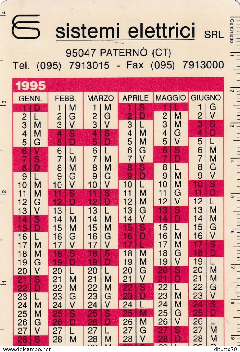 Calendarietto - Sistemi Elettrici - Paternò - Catania - Anno 1995 - Petit Format : 1991-00
