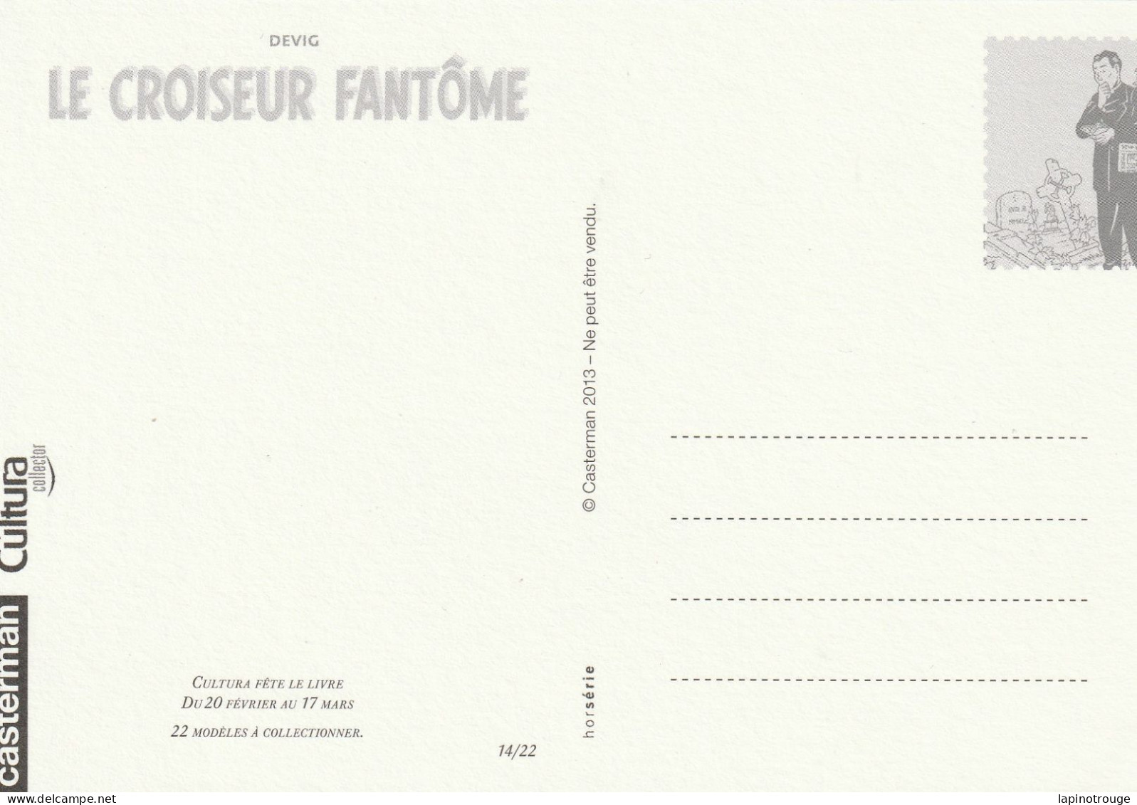Carte Postale DEVIG Le Croiseur Fantôme (Cultura Casterman 2013 - Postkaarten