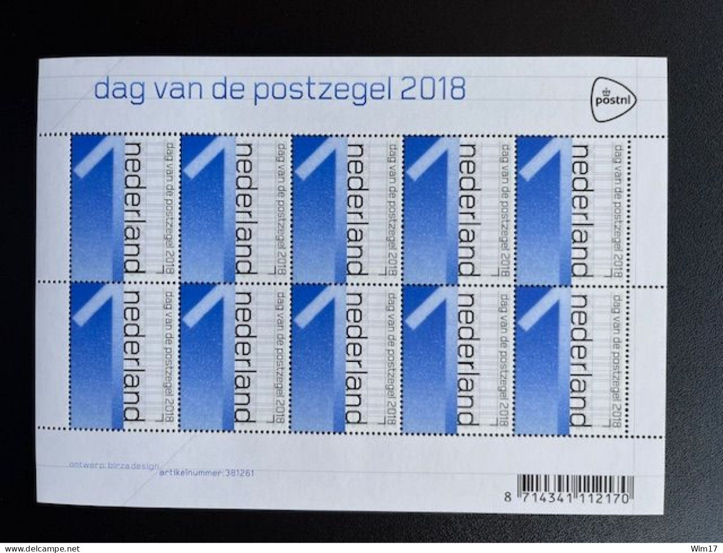 NETHERLANDS 2018 STAMP DAY SHEET OF 10 STAMPS MNH 19-10-2018 NEDERLAND DAG VAN DE POSTZEGEL NVPH 3695 - Covers & Documents