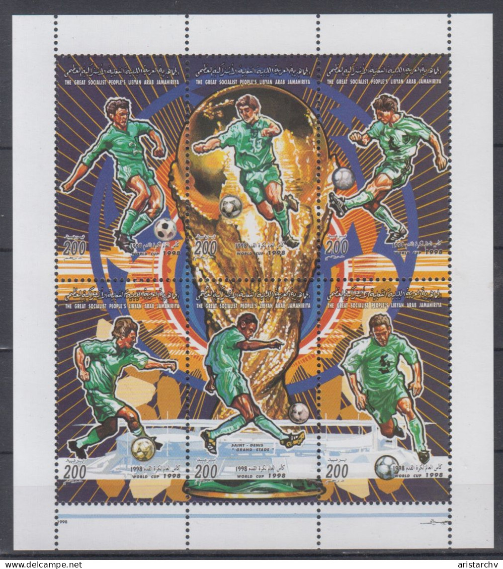 LIBYA 1998 FOOTBALL WORLD CUP SHEETLET AND 2 S/SHEETS - 1998 – Francia