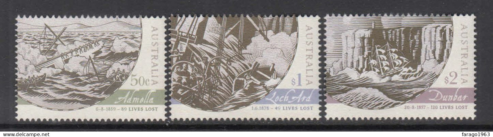 2007 Australia Shipwrecks Ships Complete Set Of 3 MNH @ BELOW FACE VALUE - Mint Stamps