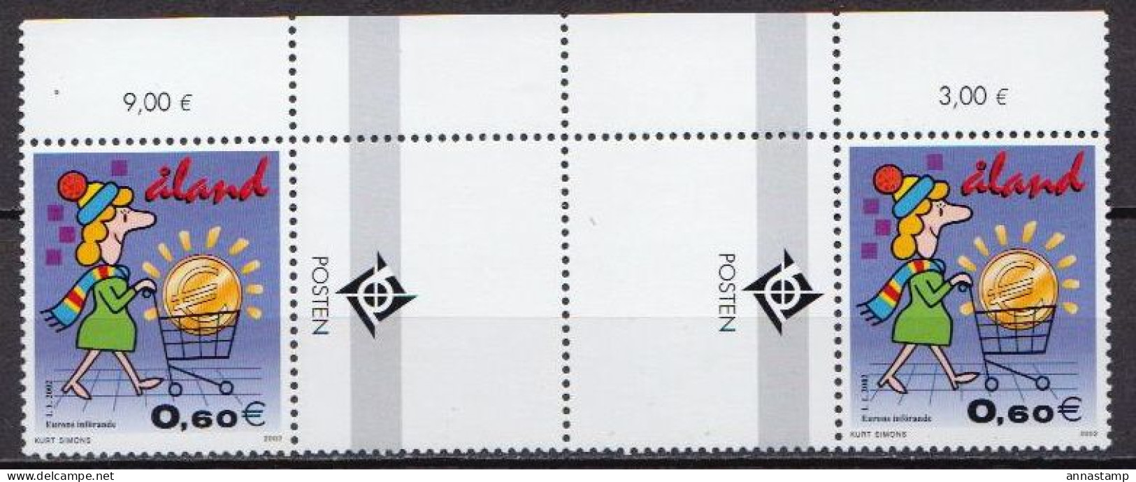 Aland MNH Stamp In Gutter Pair - Aland