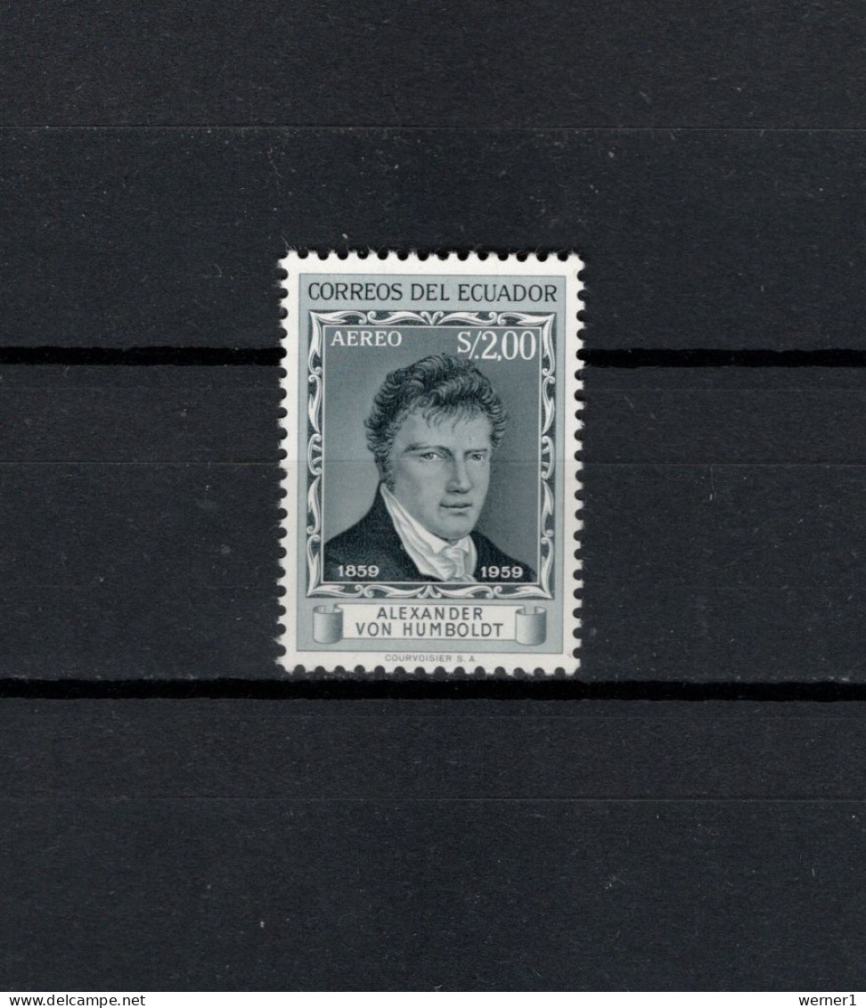 Ecuador 1959 Alexander Von Humboldt Stamp MNH - Esploratori