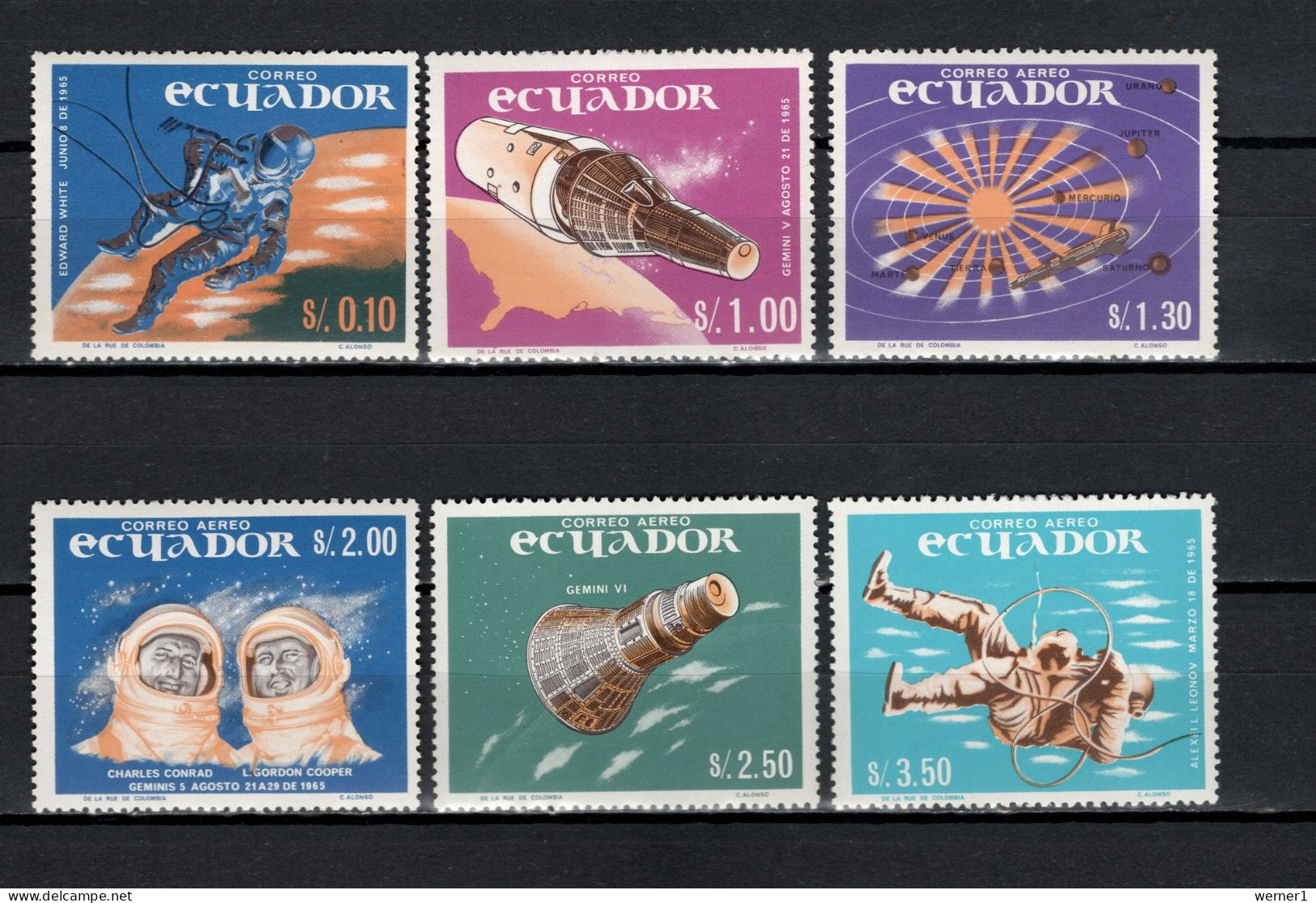 Ecuador 1966 Space Set Of 6 MNH - América Del Sur