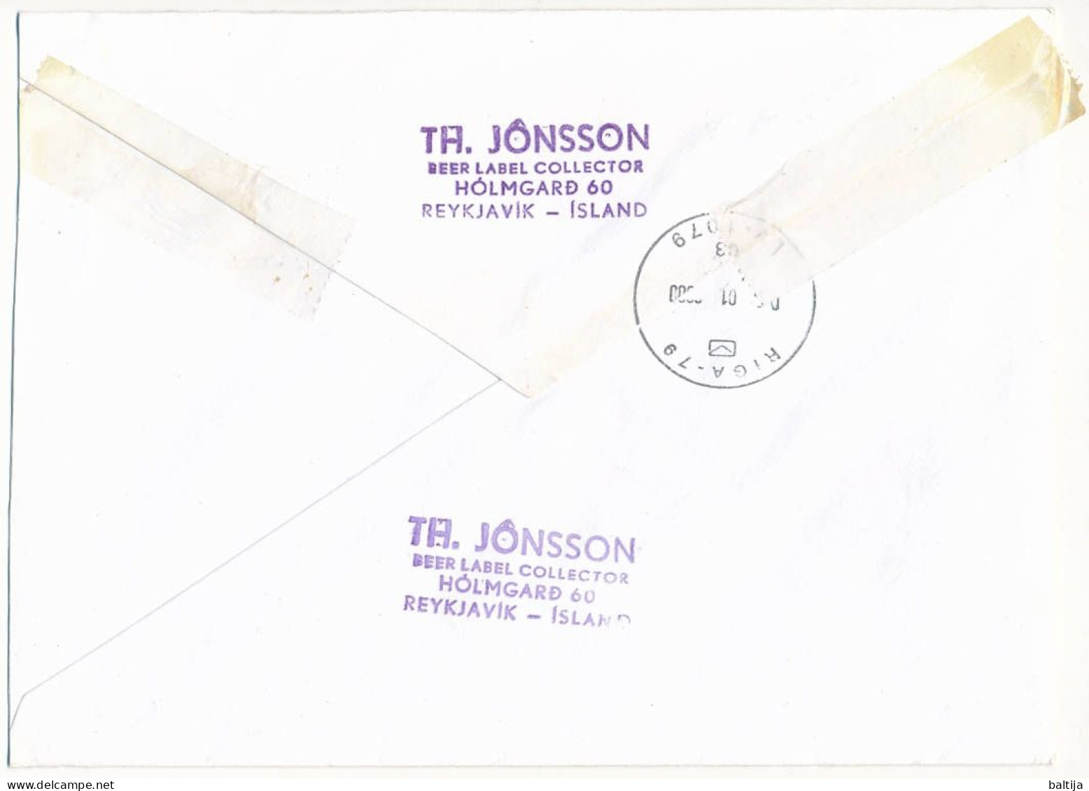 Mi 937 Solo Cover Abroad / Christmas - 30 December 1999 Reykjavik, Roller Cancel - Lettres & Documents