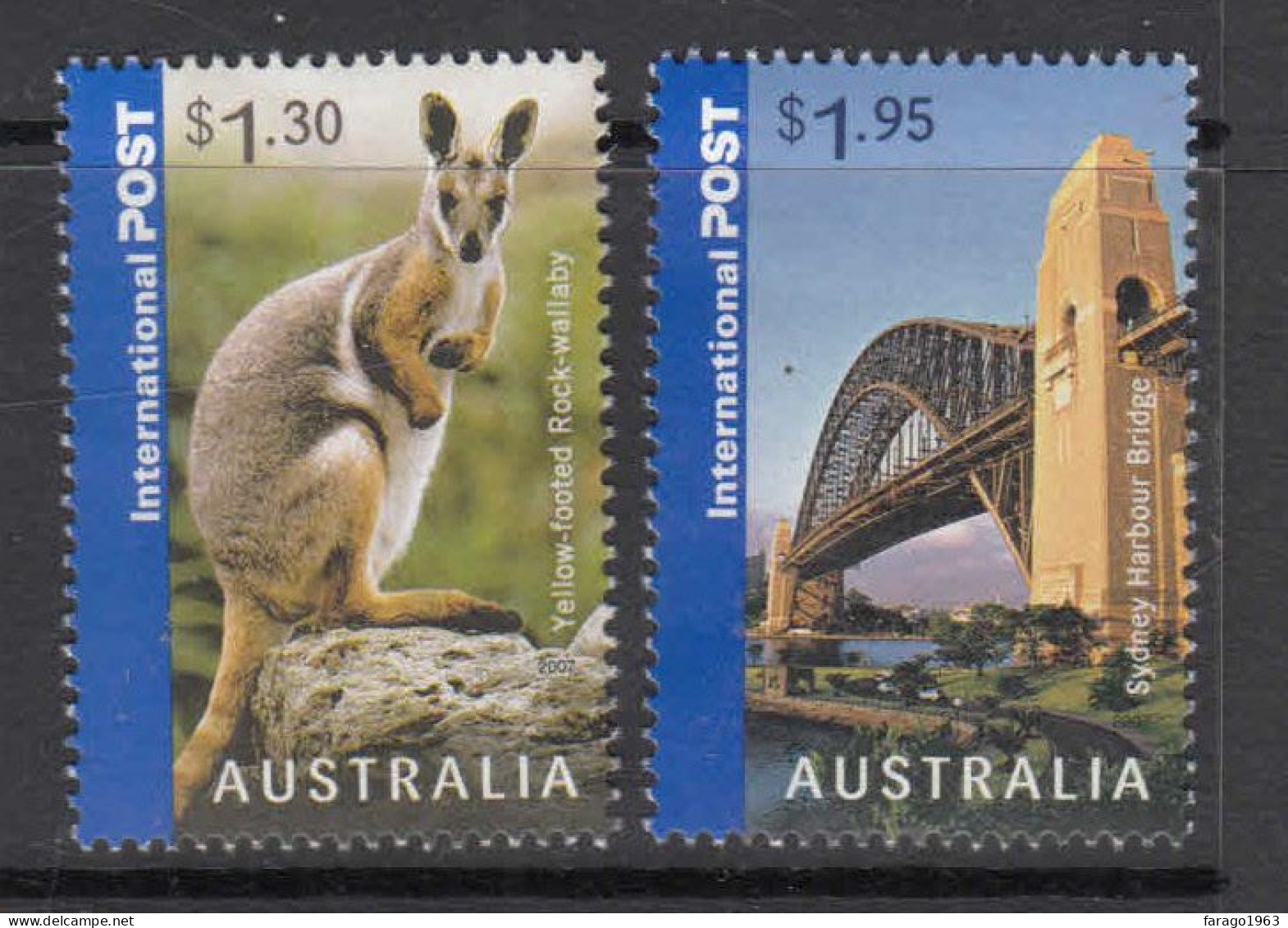 2007 Australia Wallaby Marsupial Sydney Harbour Bridge Complete Set Of 2 MNH @ BELOW FACE VALUE - Ongebruikt