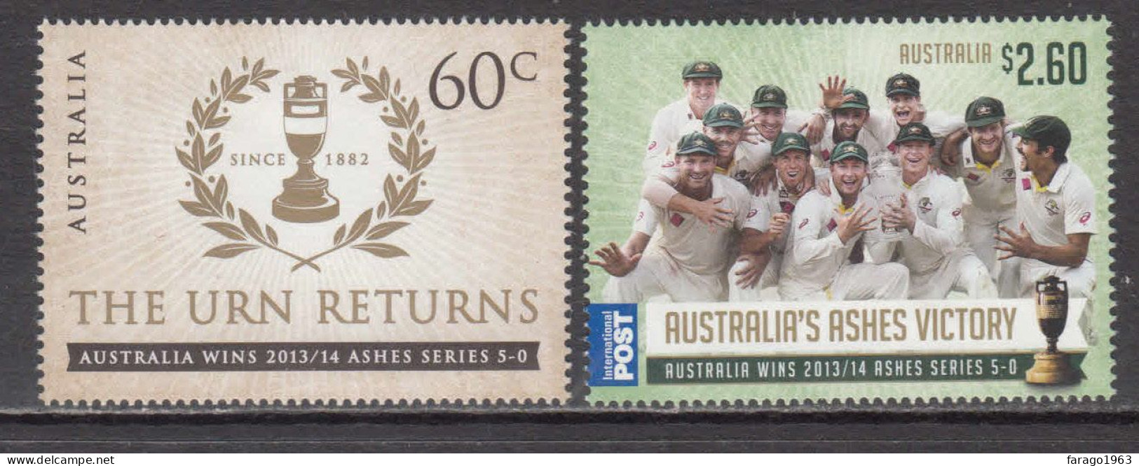 2014 Australia Wins The Ashes Cricket  Complete Set Of 2 MNH @ BELOW FACE VALUE - Mint Stamps