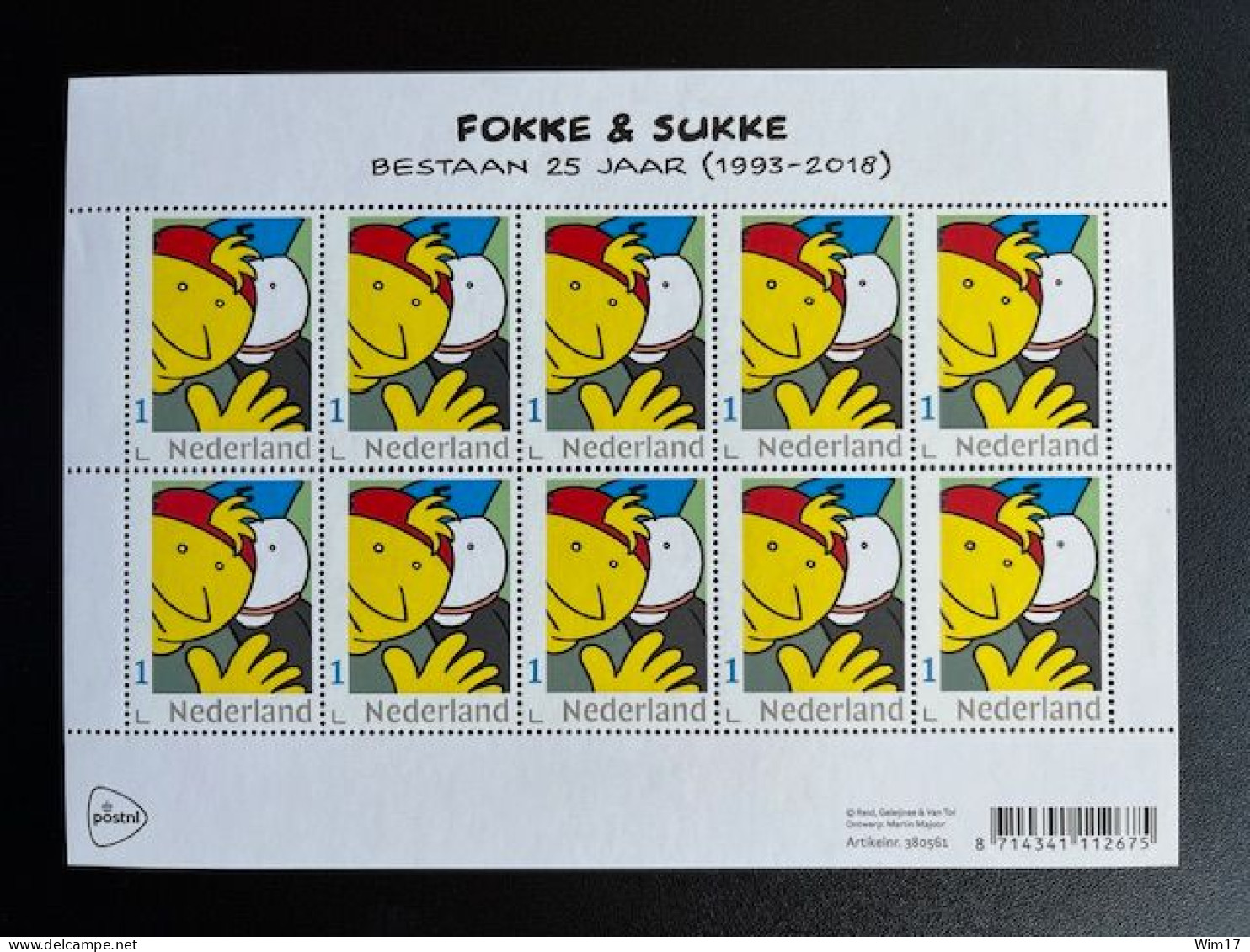 NETHERLANDS 2018 CARTOON SHEET OF 10 STAMPS MNH 23-04-2018 NEDERLAND FOKKE & SUKKE NVPH 3642 GEGOMD - Cartas