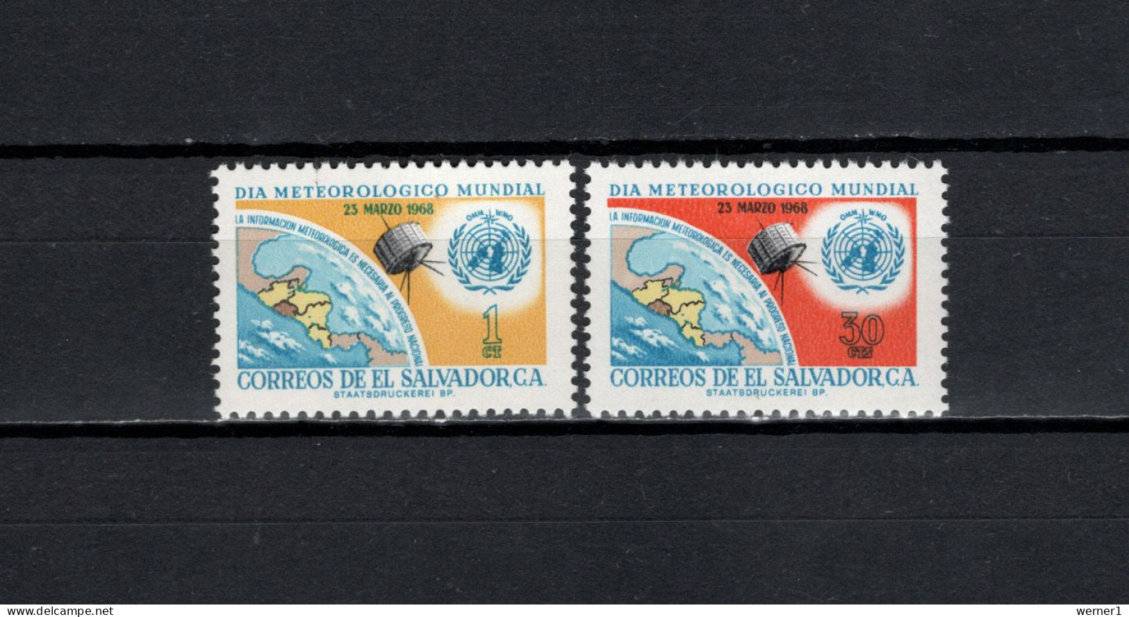 El Salvador 1968 Space Meteorology Set Of 2 MNH - America Del Nord