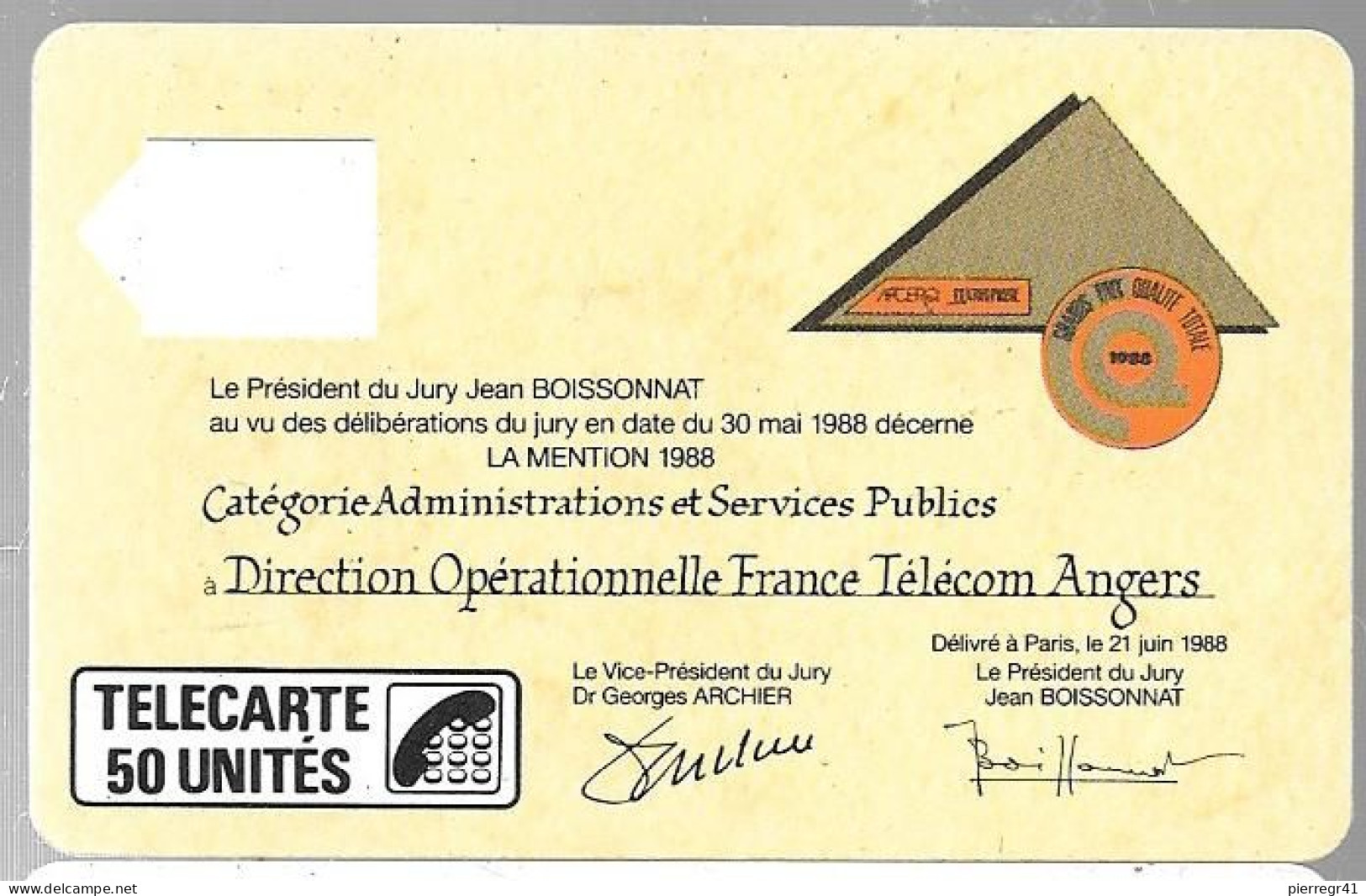 CARTE²°-PUCE-INTERNE-C20-Avec Logement Puce-GRAND PRIX 88 -TBE NEUF/RARE - Interner Gebrauch