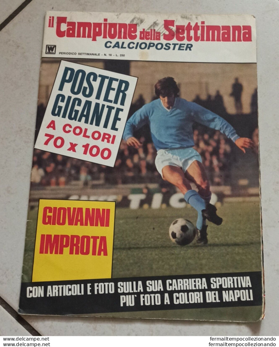 Bi Il Campione Della Settimana Calcioposter Poster Gigante G. Improta Napoli - Affiches