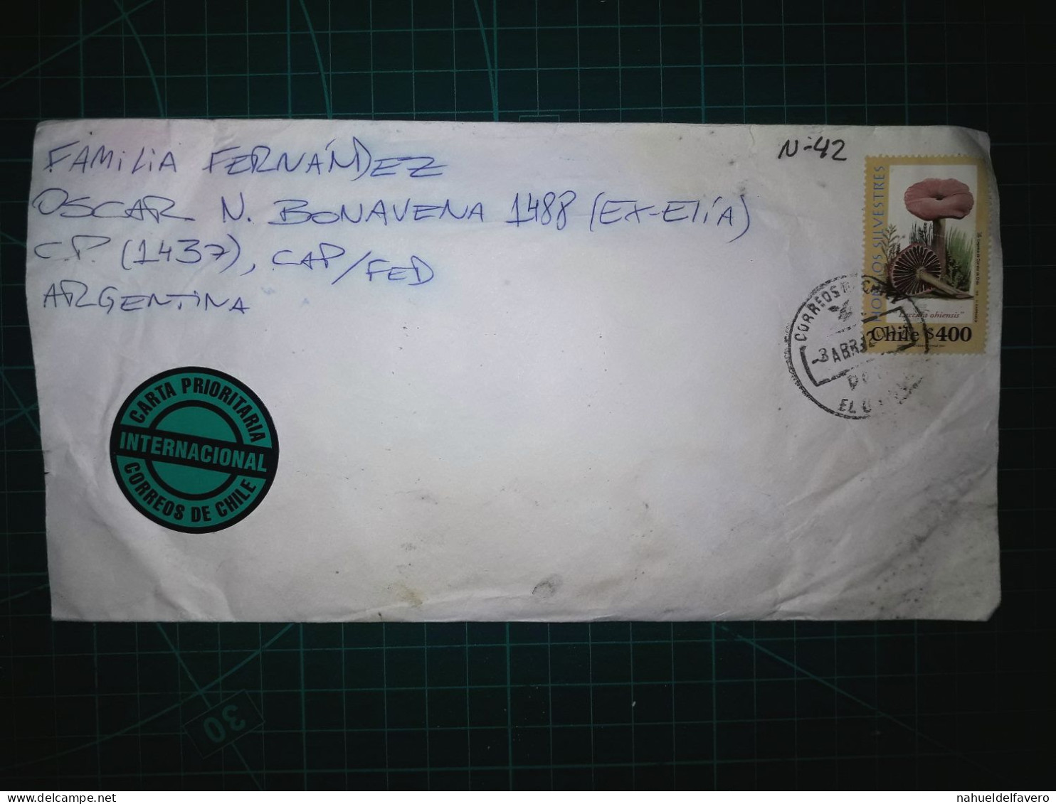 CHILI, Enveloppe Circulée Vers La République Argentine Avec Un Beau Timbre Postal. Année 2000. - Chili