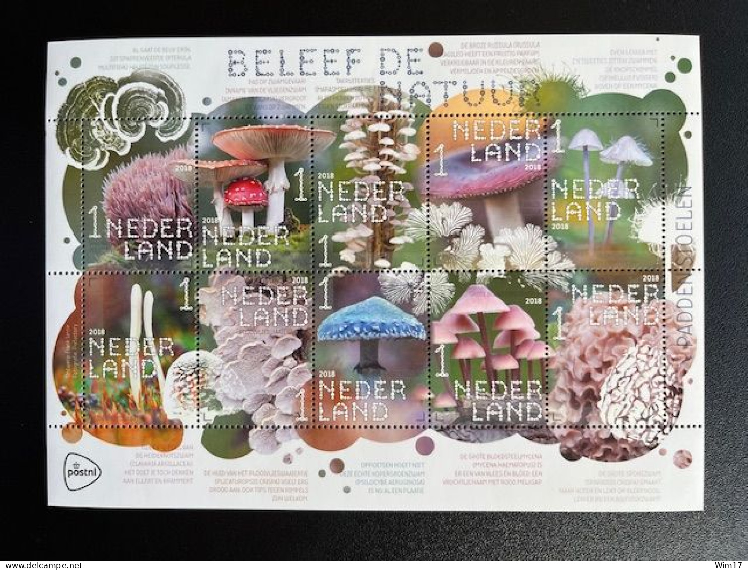 NETHERLANDS 2018 MUSHROOMS SHEET OF 10 STAMPS MNH 17-09-2018 NEDERLAND PADDESTOELEN NVPH 3684/3693 - Briefe U. Dokumente