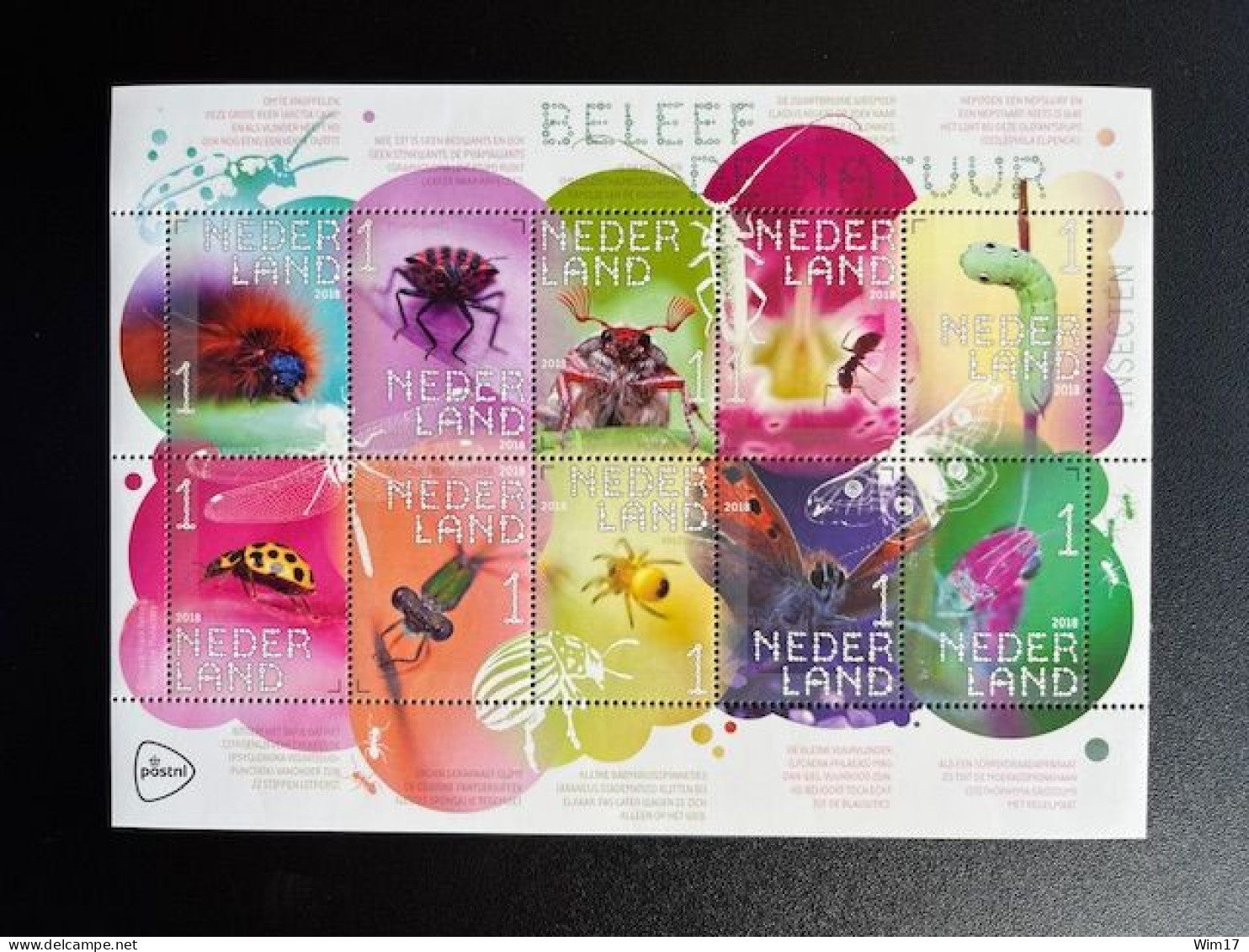 NETHERLANDS 2018 INSECTS SHEET OF 10 STAMPS MNH 04-06-2018 NEDERLAND INSECTEN NVPH 3658/3667 - Cartas