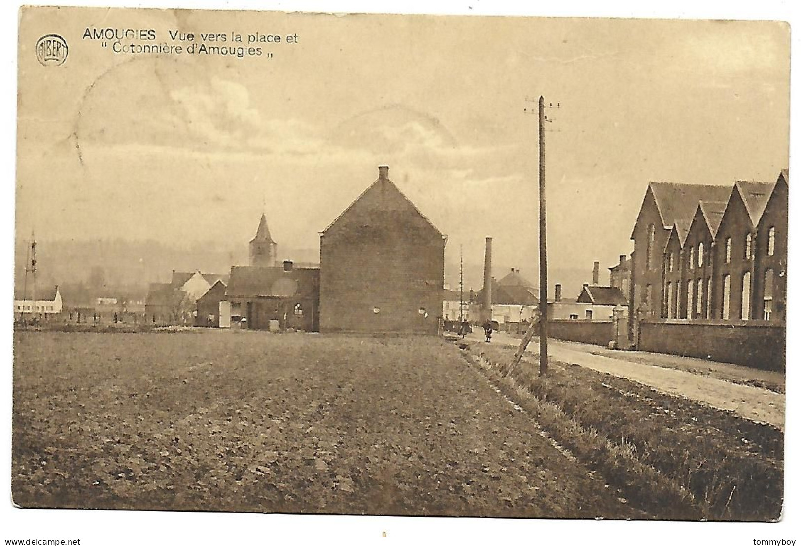 CPA Amougies, Vue Vers La Place Et Cotonnière D'Amougies - Kluisbergen