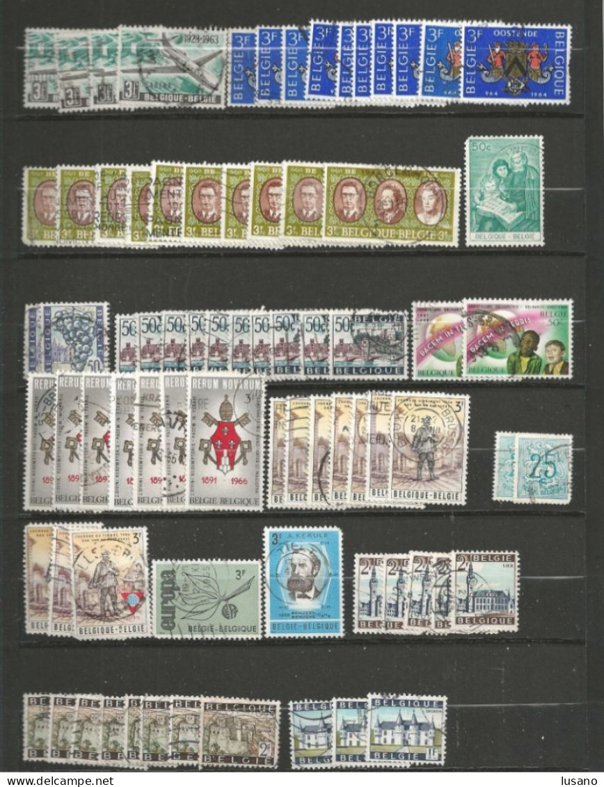 Belgique : classeur (à vis) de stock - timbres oblitérés entre YT 1 et 1900