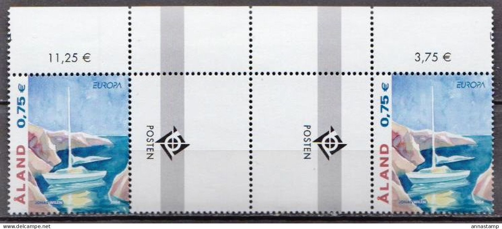 Aland MNH Stamp In Gutter Pair - 2004