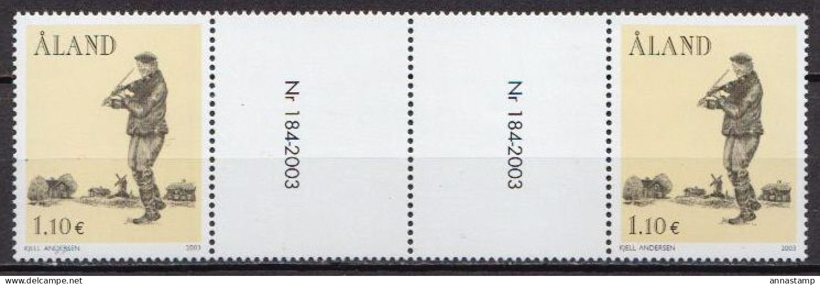 Aland MNH Stamp In Gutter Pair - Musique