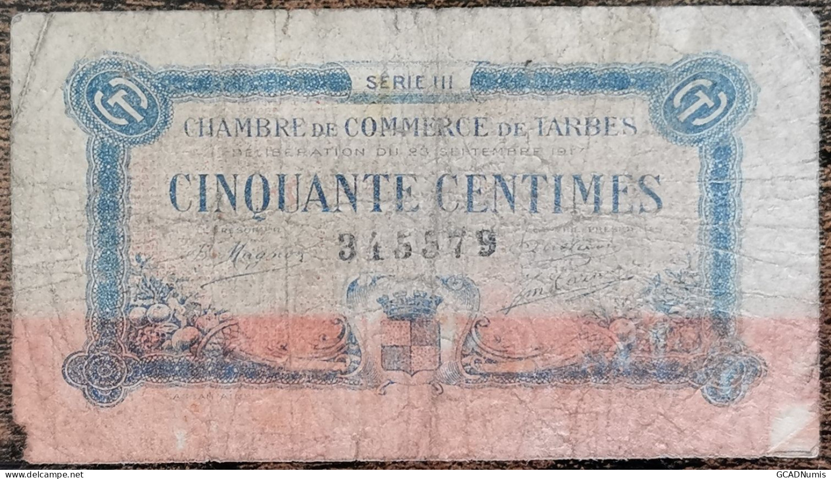 Billet 50 Centimes Chambre De Commerce De Tarbes - 1917 - N°345579 - Cámara De Comercio