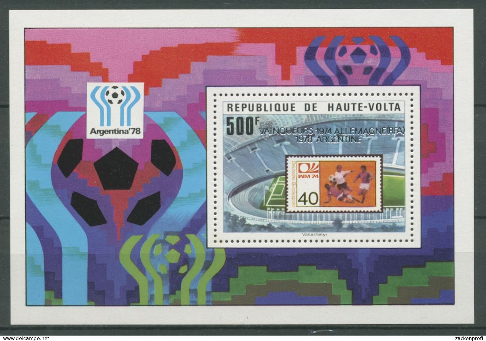 Obervolta 1979 Gewinner Der Fußball-WM Argentinien Block 52 Postfrisch (C27214) - Haute-Volta (1958-1984)