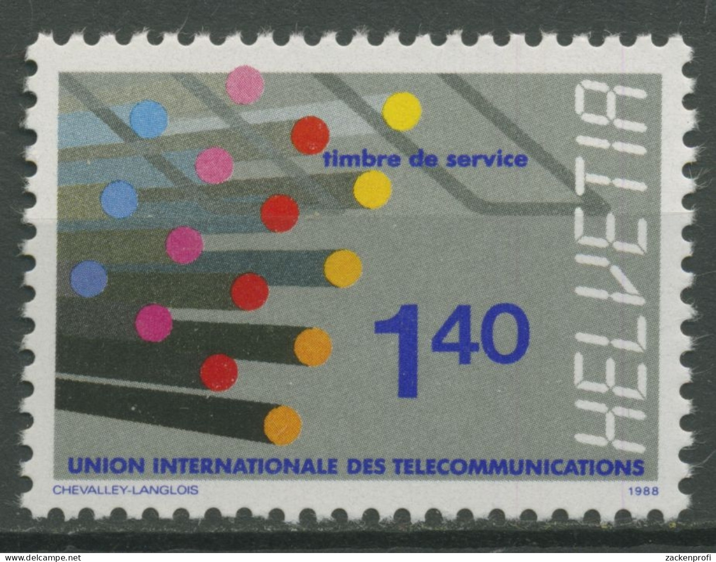 Int. Fernmeldeunion (UIT/ITU) 1988 Glasfaserkabel 14 Postfrisch - Servizio