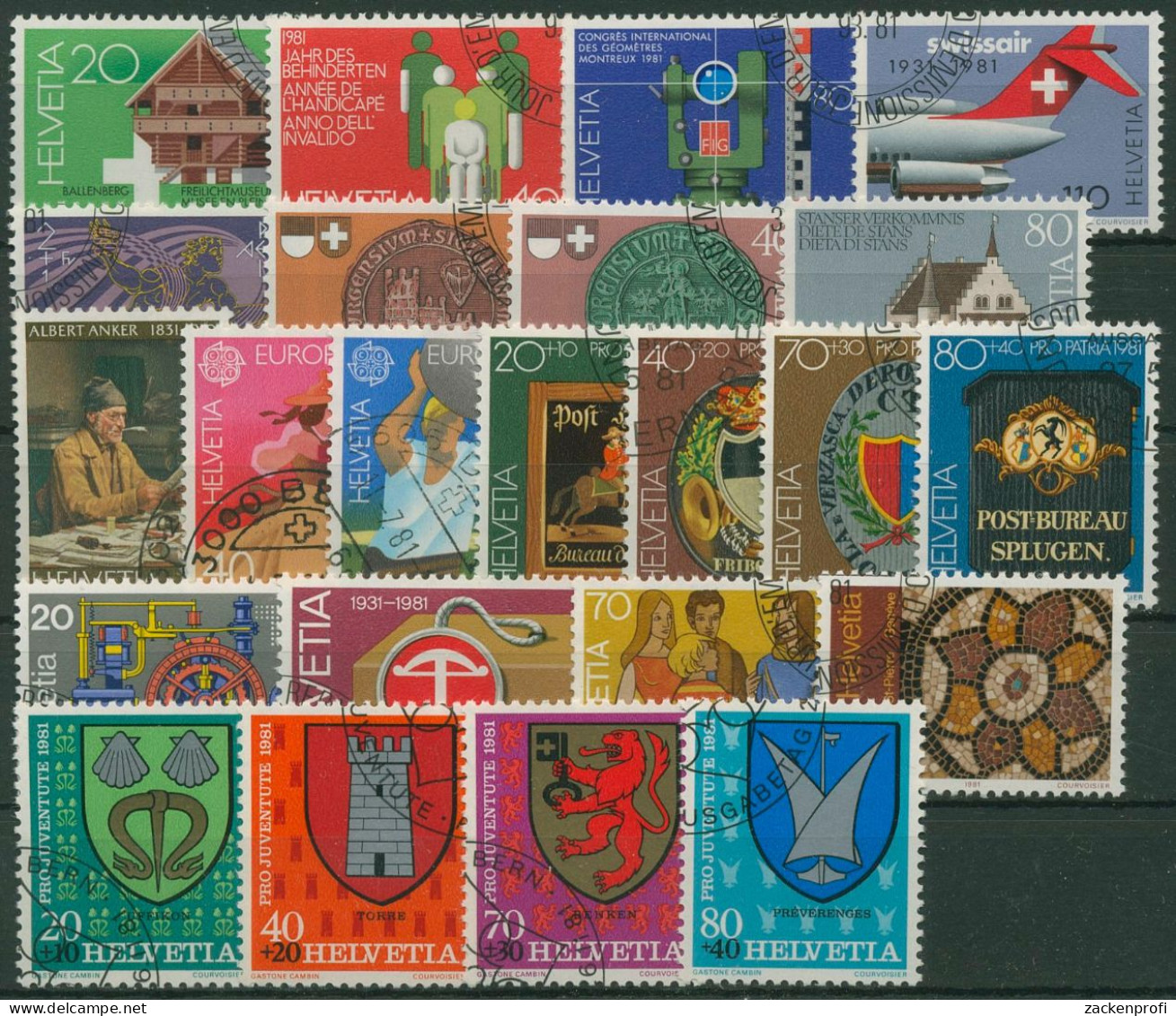 Schweiz Jahrgang 1981 Komplett Gestempelt (G14693) - Used Stamps