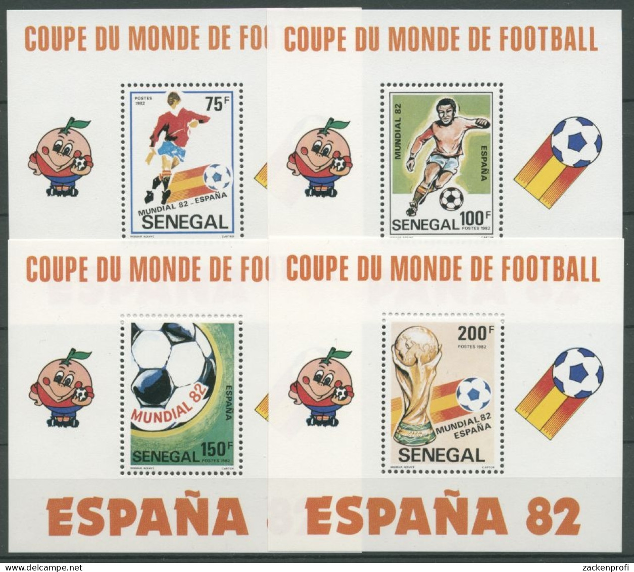 Senegal 1982 Fußball-Weltmeisterschaft Spanien Block 42/45 Postfrisch (C27229) - Senegal (1960-...)
