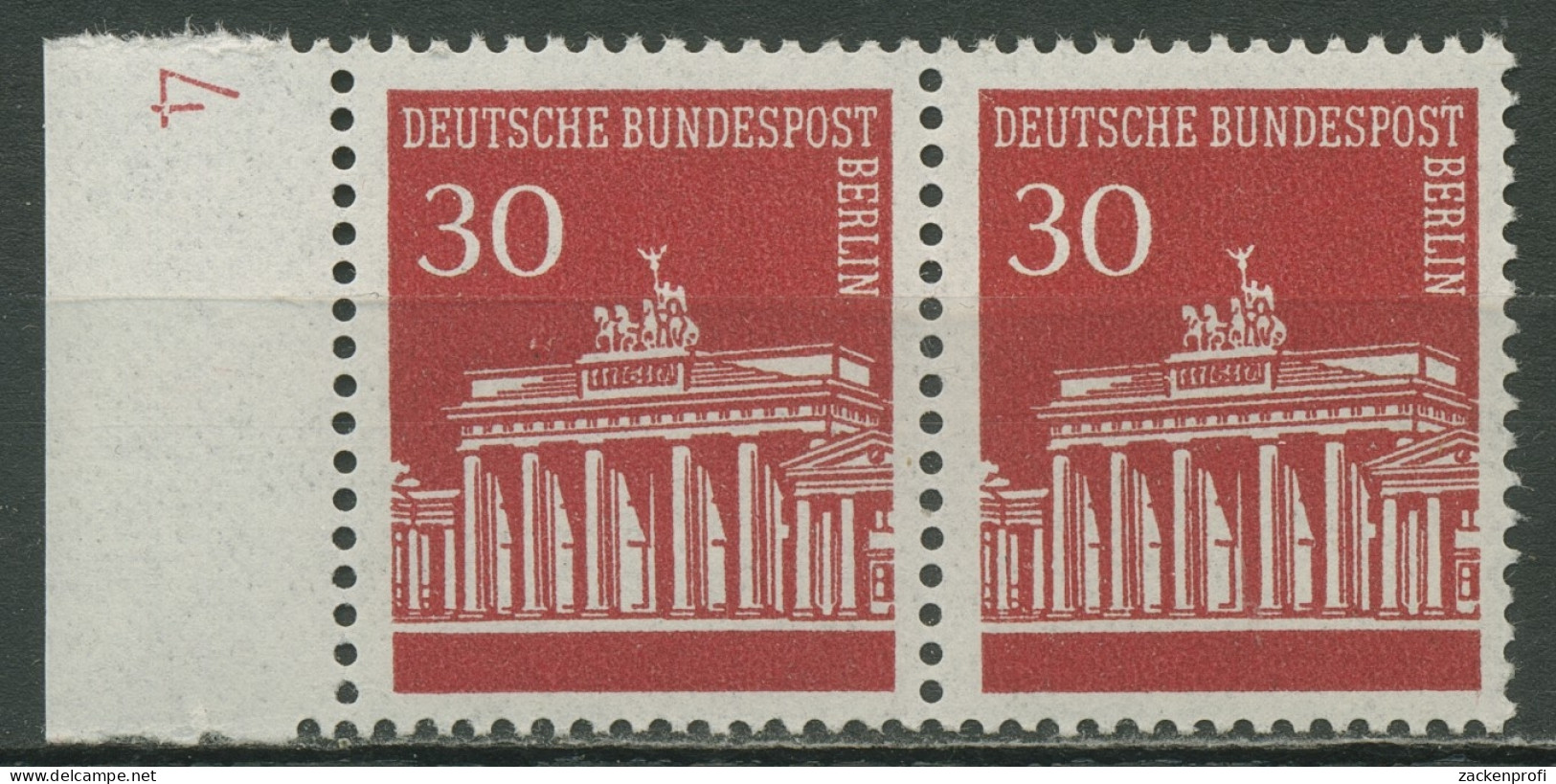 Berlin 1966 Brandenburger Tor Mit Druckerzeichen 288 DZ 4, Paar Postfrisch - Ungebraucht