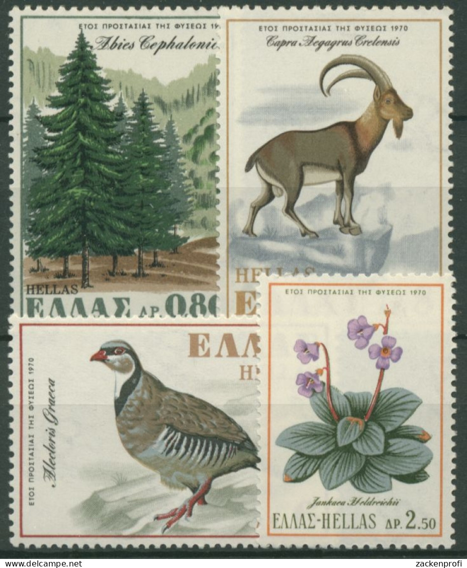 Griechenland 1970 Europäisches Naturschutzjahr: Tanne, Ziege 1049/52 Postfrisch - Unused Stamps