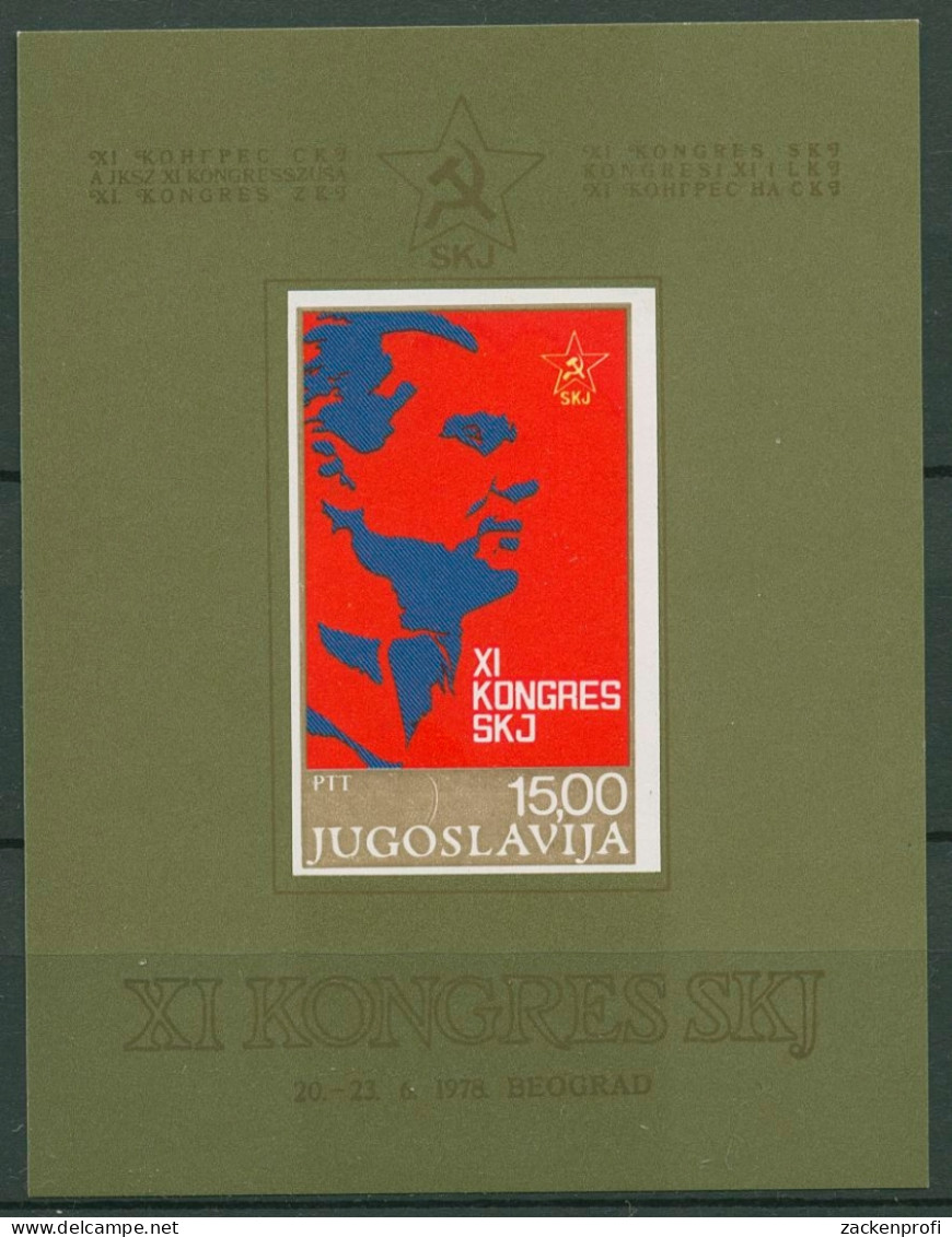 Jugoslawien 1978 Kommunistenbundkongress Tito Block 18 Postfrisch (C93481) - Blocks & Sheetlets