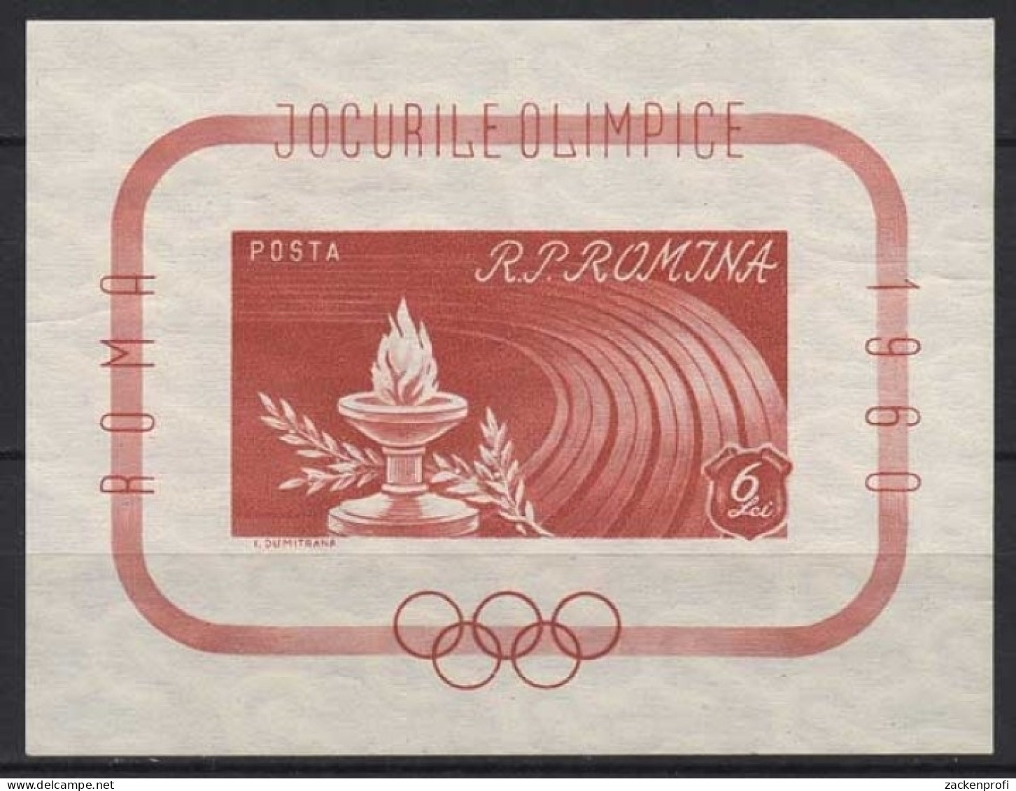 Rumänien 1960 Olympische Sommerspiele Rom Block 47 Postfrisch (C92149) - Blocs-feuillets