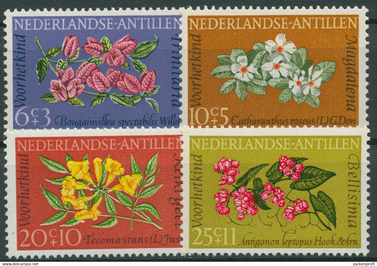 Niederländische Antillen 1964 Voor Het Kind Blumen Blüten 141/44 Postfrisch - Curaçao, Antille Olandesi, Aruba