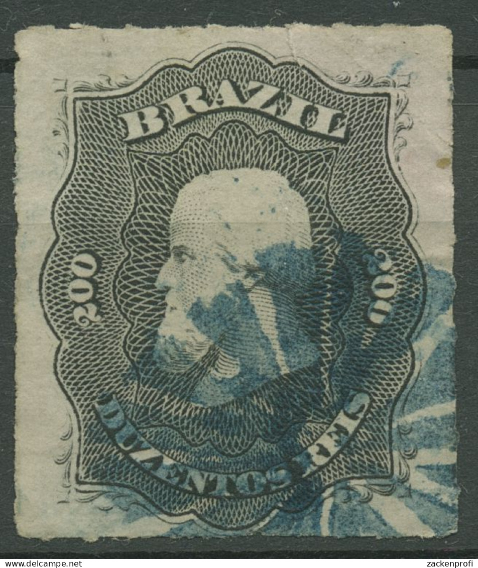 Brasilien 1876 Kaiser Pedro II. 35 Einriß Gestempelt - Oblitérés